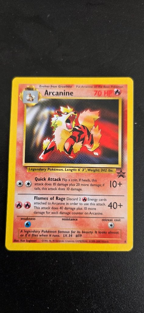 Pokemon kaart arcanine promo, Ophalen of Verzenden, Zo goed als nieuw, Losse kaart, Foil