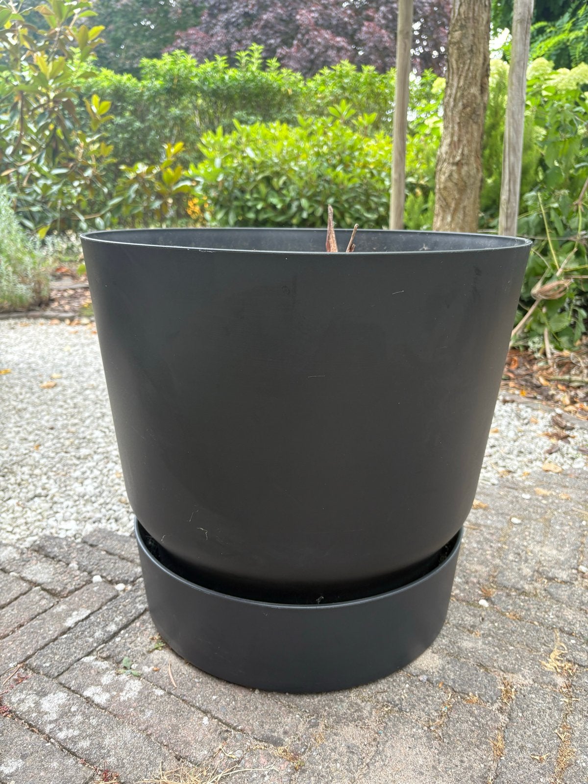 Elho Greenville bloempot 47 cm Living black, Ophalen, Kunststof, Gebruikt, 40 cm of meer