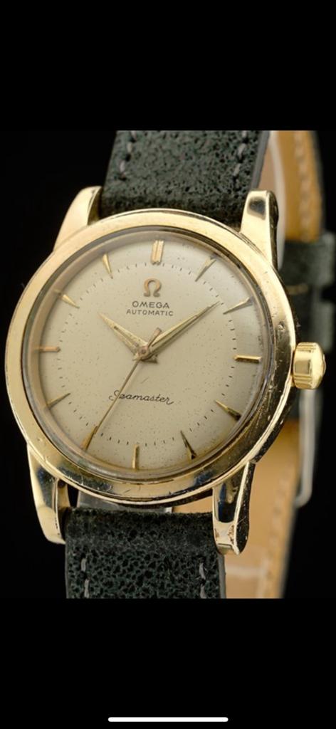 Omega Seamaster Automatic 14k Gold Cap Vintage 1950's, Ophalen, Goud