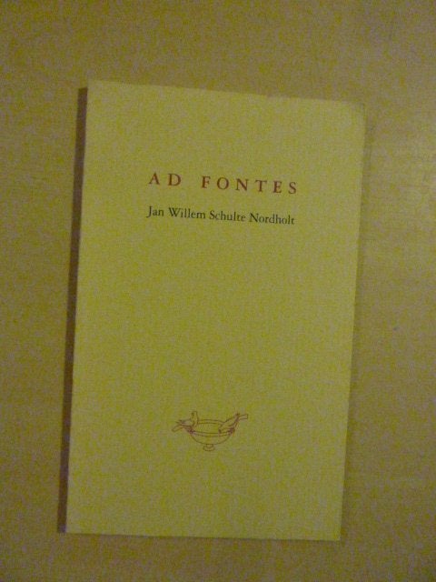 J. W. Schulte Nordholt - Ad Fontes, Ophalen of Verzenden, Zo goed als nieuw