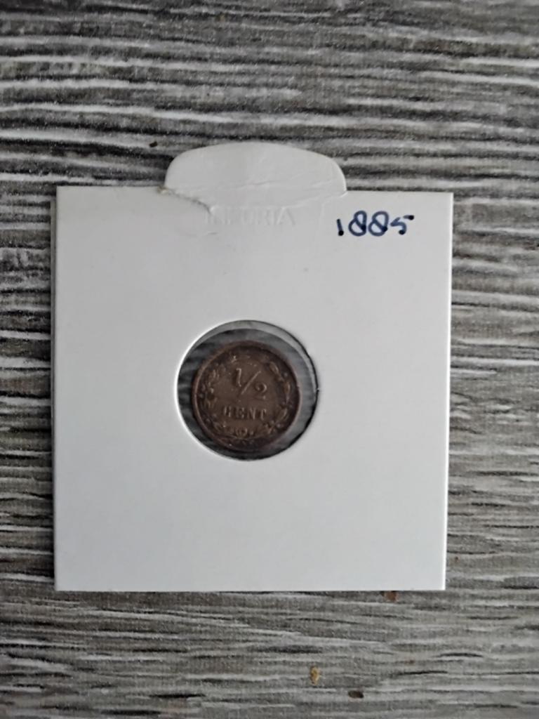 Halve Cent uit 1885, Postzegels en Munten, Munten | Nederland, Ophalen of Verzenden, Koning Willem III, Overige waardes