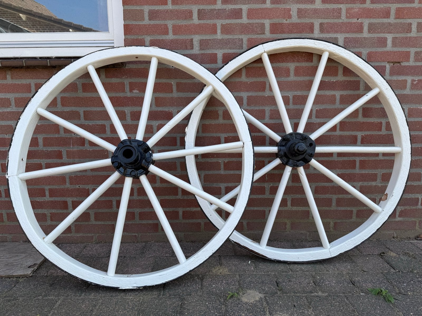 Decoratieve houten wielen (set van 2), Antiek en Kunst, Ophalen