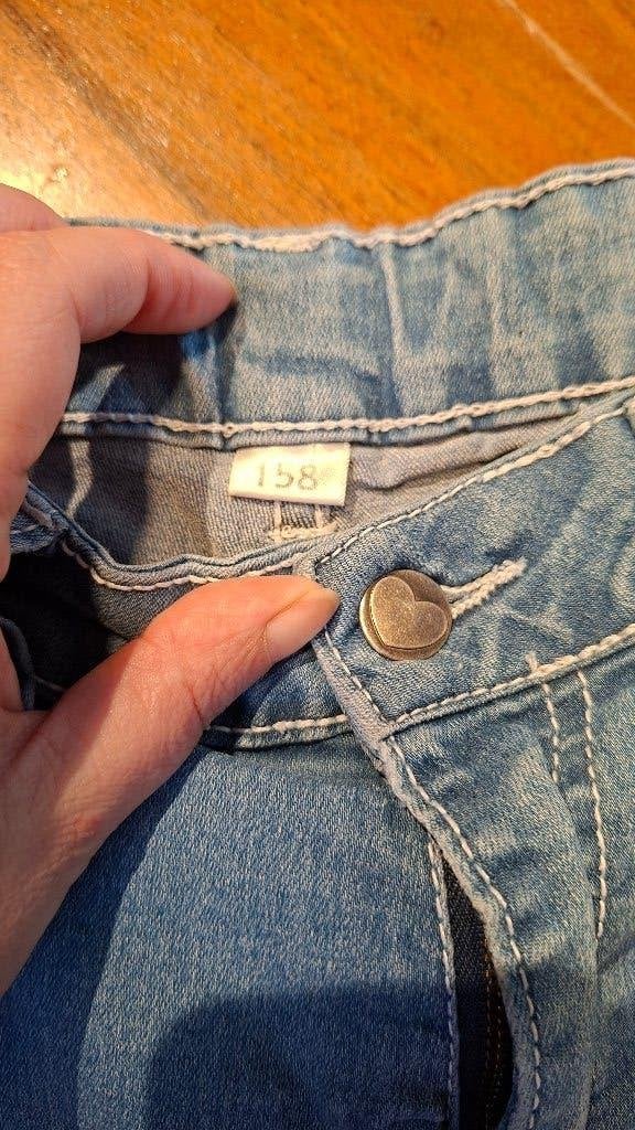 Korte spijkerbroek Zeeman maat 158, Kinderen en Baby's, Kinderkleding | Maat 158, Broek, Zeeman, Gebruikt, Meisje