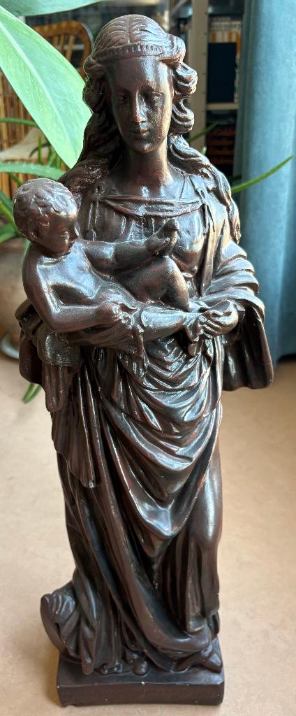 Groot beeld, Maria met Jezus (60 cm), Ophalen, 50 - 100 cm, Steen of Keramiek, Beeld