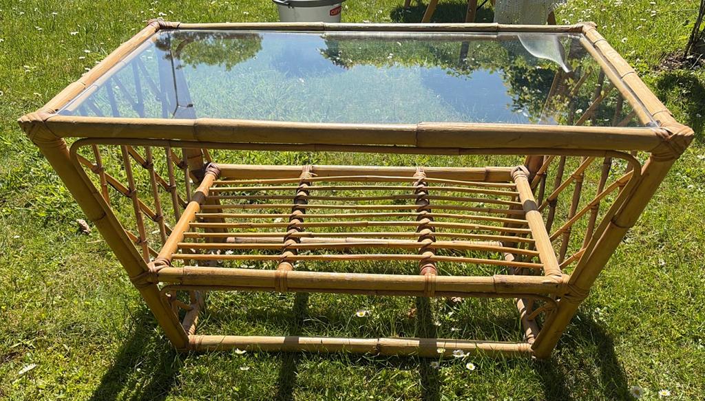 Rotan salontafel, Ophalen, 50 tot 100 cm, Bohemian, rotan, 50 tot 100 cm