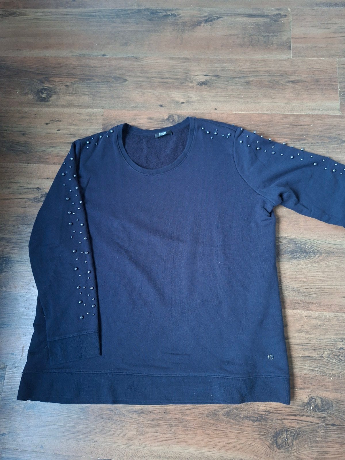 Frapp Donkerblauwe Trui met Parels Maat 50, Frapp, Blauw, Maat 46/48 (XL) of groter, Ophalen of Verzenden