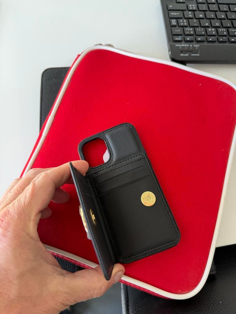 Nieuw iPhone 12 mini hoesje - Zwart kunstleer met pasjeshoud, Telecommunicatie, Mobiele telefoons | Hoesjes en Frontjes | Apple iPhone