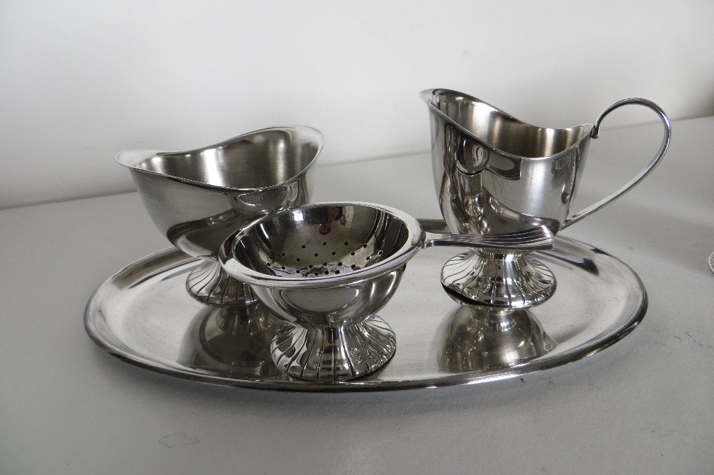 oude Douwe Egberts set, verzilverde voorwerpen,, Ophalen of Verzenden
