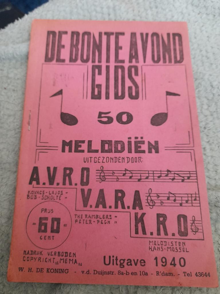 De Bonte Avond Gids - 50 Melodieën (1940), Ophalen of Verzenden