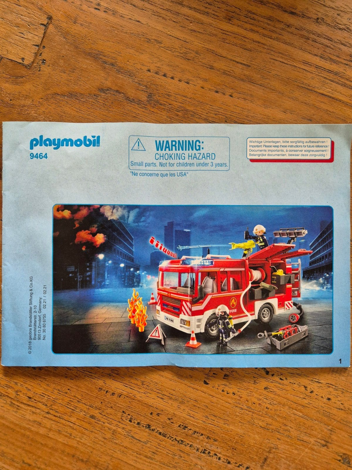 PLAYMOBIL City Action Brandweer Pompwagen - 9464, Kinderen en Baby's, Complete set, Voertuig, Ophalen of Verzenden, Zo goed als nieuw