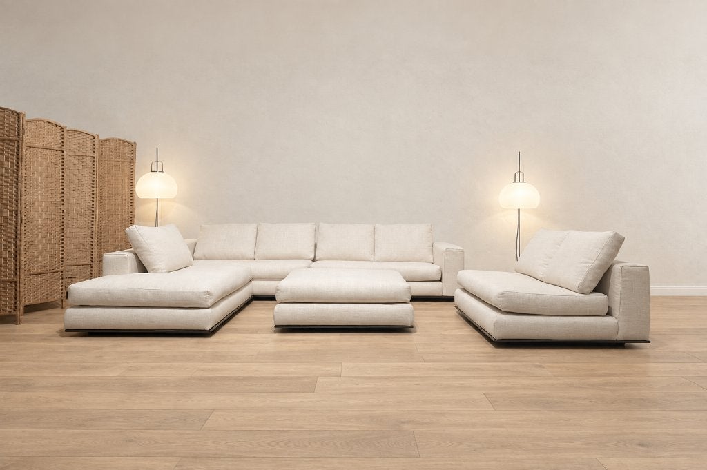 NIEUW Minotti Hamilton Modulaire 5-Delige Set + GARANTIE, Minotti, Hoekbank, Www.designplaats.nl, Vierpersoons of meer