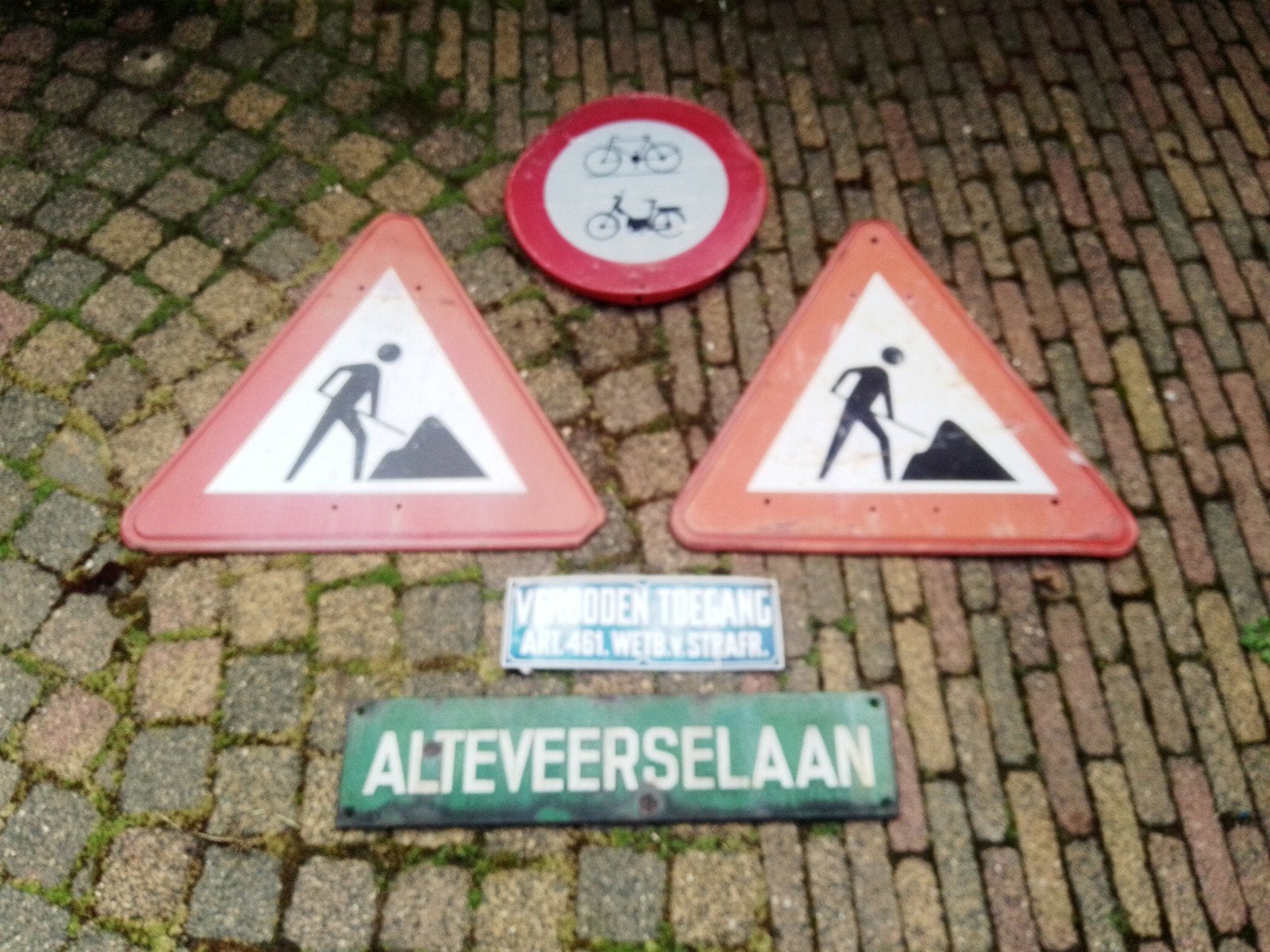Diverse verkeersborden: werk in uitvoering, verboden toegang, Ophalen of Verzenden, Gebruikt