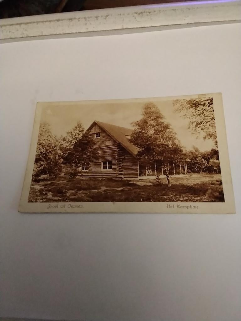 GROET UIT OMMEN.  HET KAMPHUIS. 1934, Verzamelen, Ophalen of Verzenden, 1920 tot 1940, Overijssel