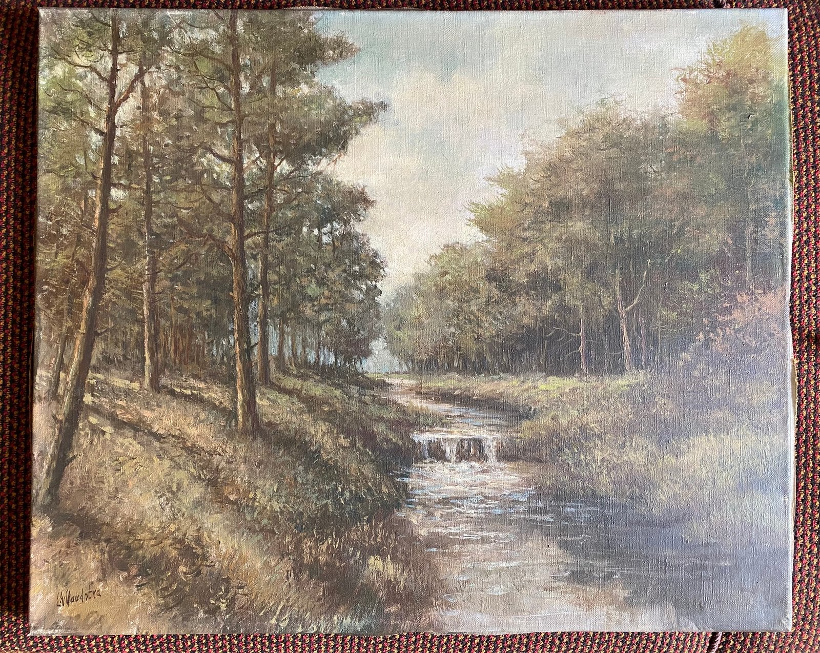 Landschap in klassieke stijl, Antiek en Kunst, Kunst | Schilderijen | Klassiek, Ophalen of Verzenden