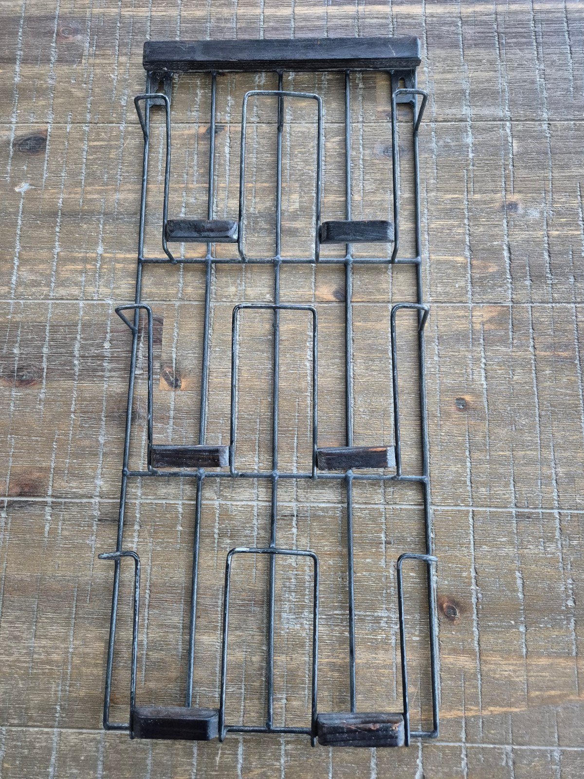 kaartenrek metaal en hout - wandmontage, Huis en Inrichting, Woonaccessoires | Wijnrekken, Ophalen, Metaal