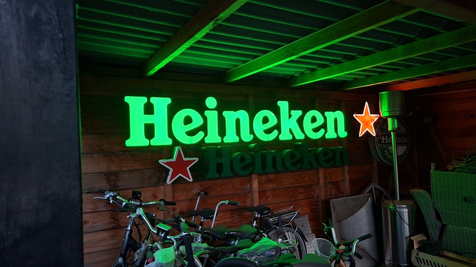 Heineken Reclamebord - Groot Lichtgevend Logo, Verzamelen, Ophalen, Gebruikt, Reclamebord, Plaat of Schild, Heineken