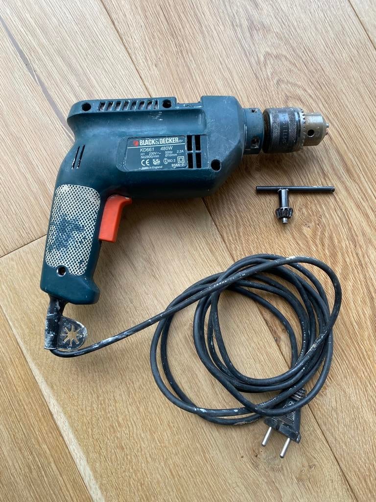 Black & Decker klopboormachine, model KD661 480W, Boormachine, Gebruikt, Ophalen of Verzenden, Klopboormechanisme