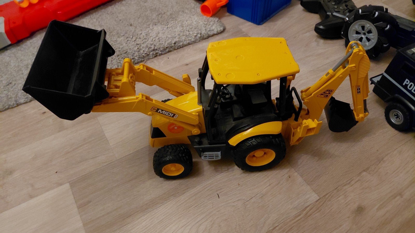 Gele JCB graafmachine speelgoed, Ophalen, Gebruikt