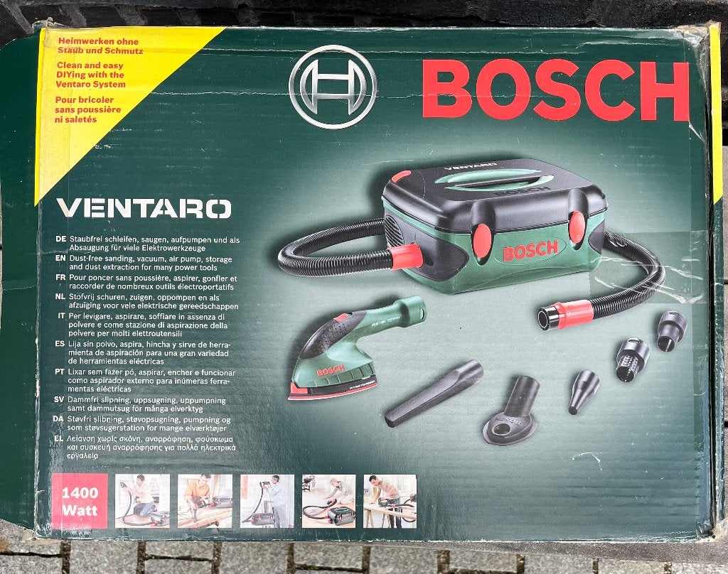 Vlakschuurmachine Ventaro Bosch 1.400 Watt, Ophalen of Verzenden, Gebruikt, 1200 watt of meer, Vlakschuurmachine