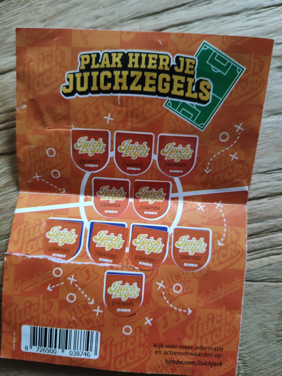 Jumbo juichzegels volle kaart, Verzamelen, Ophalen of Verzenden, Zo goed als nieuw, Speelkaart(en)