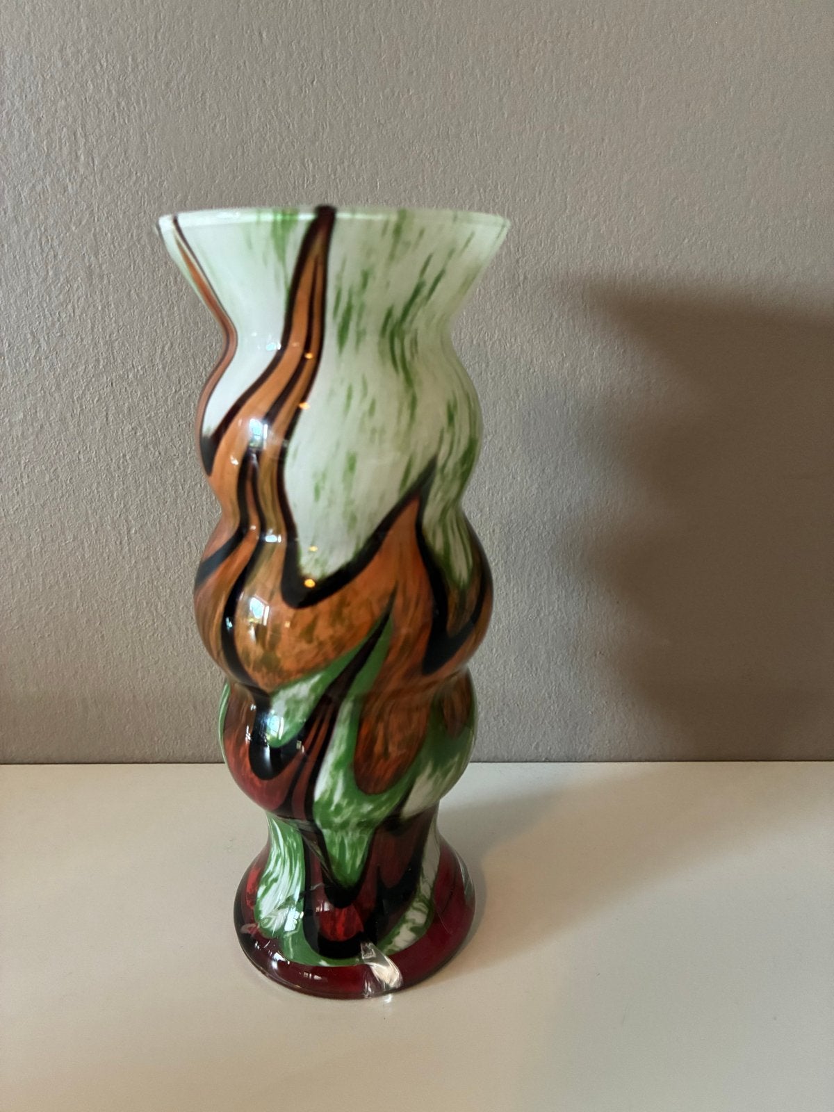 Vintage Murano Glass Hooped Vaas 1970s Space Age, Ophalen