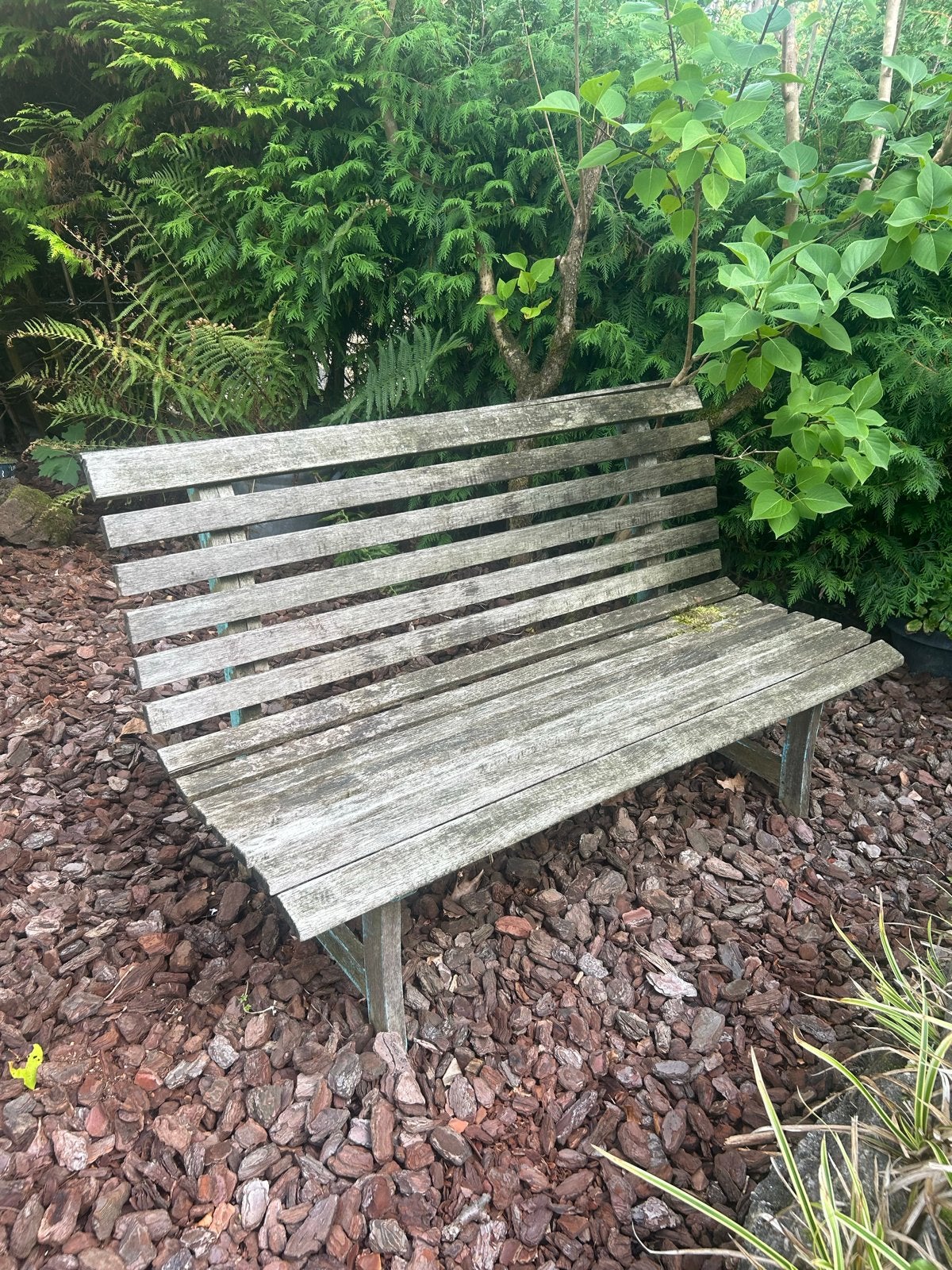 Robuuste hardhouten tuinbank - opknapper 130bx44dx77h, Tuin en Terras, Tuinbanken, Ophalen of Verzenden, Gebruikt, Hout