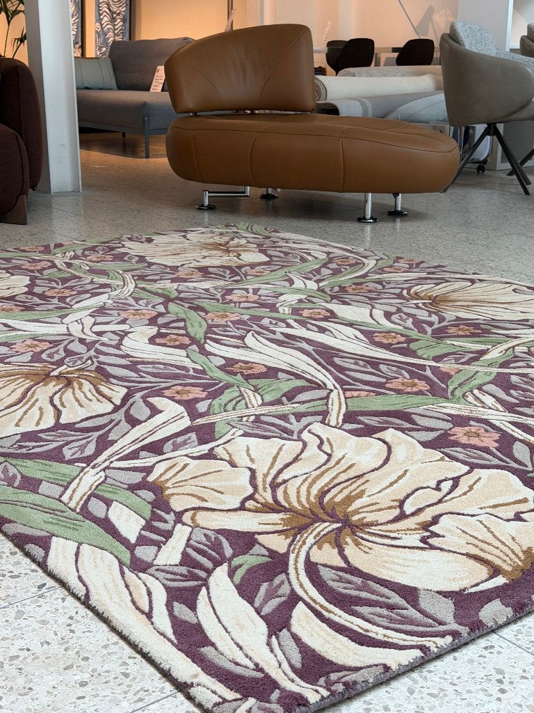 SALE Brink en Campman tapijt Morris & Co Pimpernel Aubergine, Rechthoekig, Ophalen, Groen, Nieuw