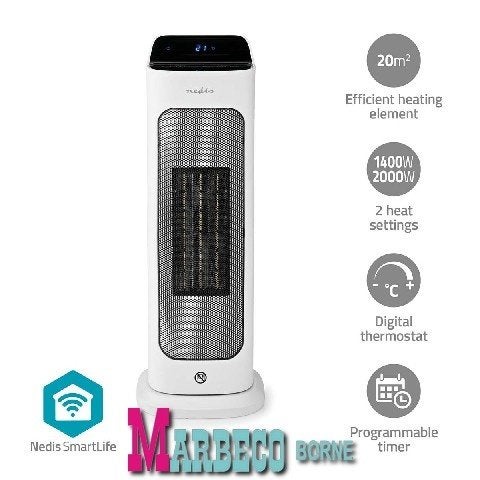SmartLife Keramische PTC ventilatorkachel, Wi-Fi, Afst bed, Huis en Inrichting, Nedis SmartLife, Overige soorten, Elektrisch, Nieuw