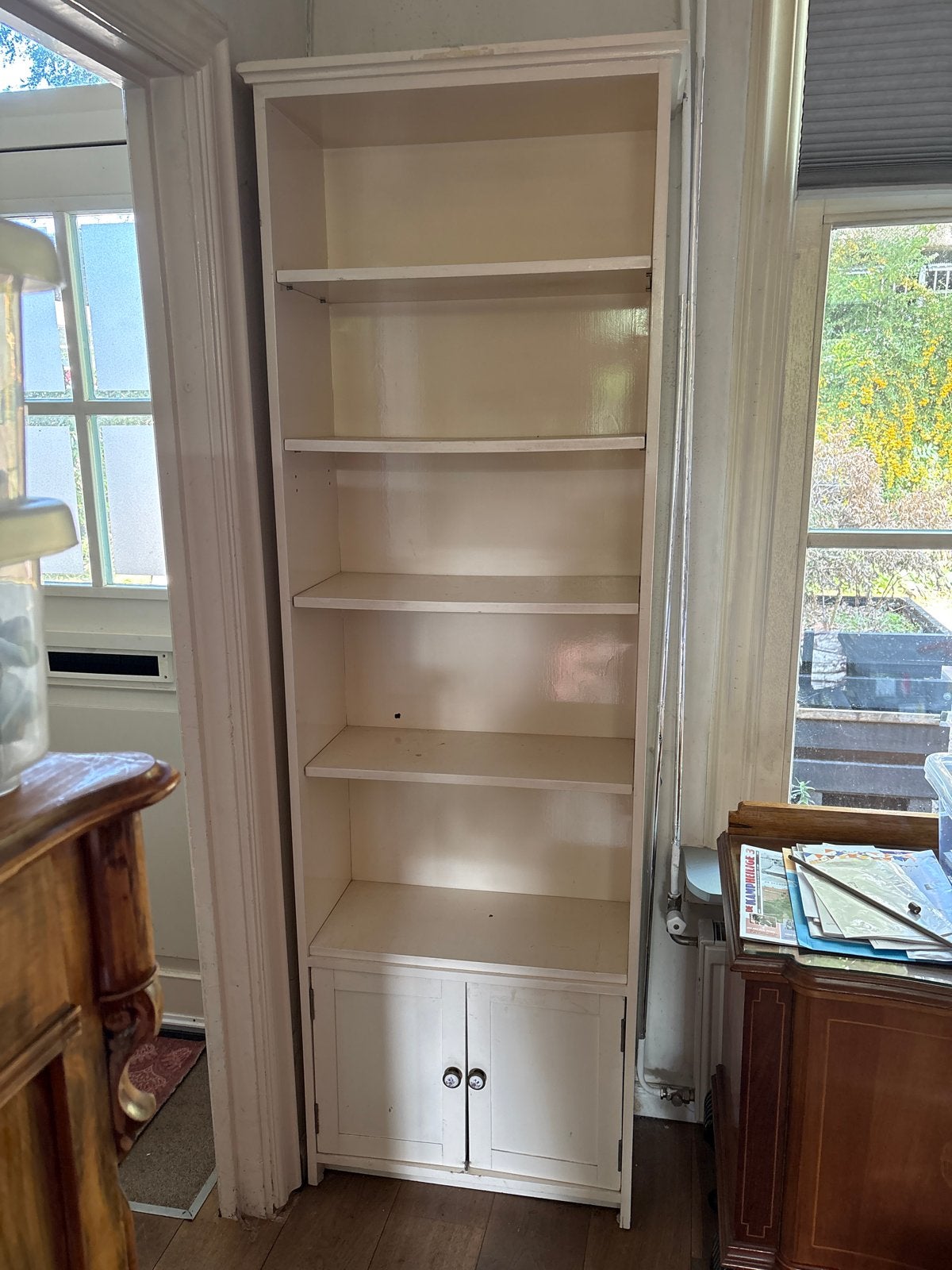 Oude kast - 64x31x200 cm - Vintage opbergkast, Huis en Inrichting, Ophalen, Gebruikt, 200 cm of meer, 50 tot 100 cm