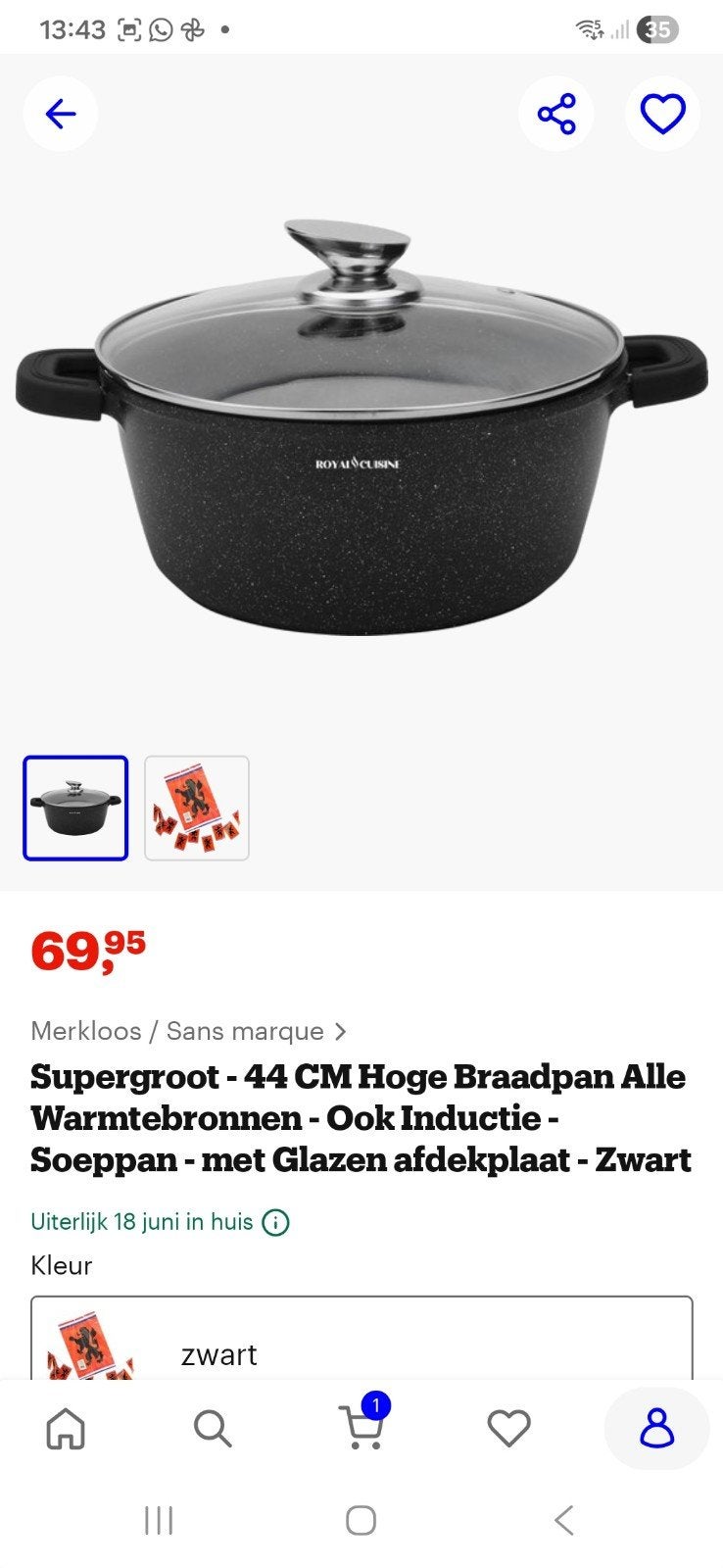 Tekoop super mooie pan mt staat er bij, Ophalen of Verzenden, Zo goed als nieuw, Rvs, Kookpan of Snelkookpan