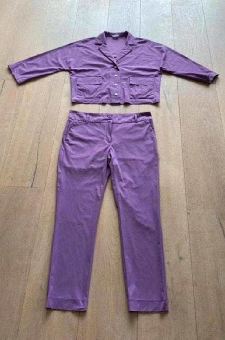 Jane Lusaka set pak L nieuwstaat, Kleding | Dames, Broeken en Pantalons, Paars, Maat 42/44 (L), Ophalen of Verzenden, Zo goed als nieuw