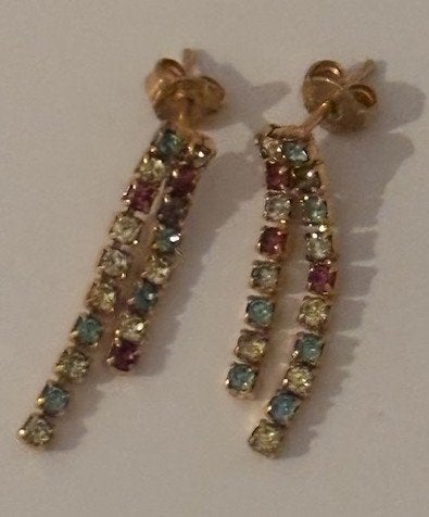 Goudkleurige vintage tennis of ketting oorhangers 2.5cm, Ophalen of Verzenden, Nieuw, Goud, Overige materialen