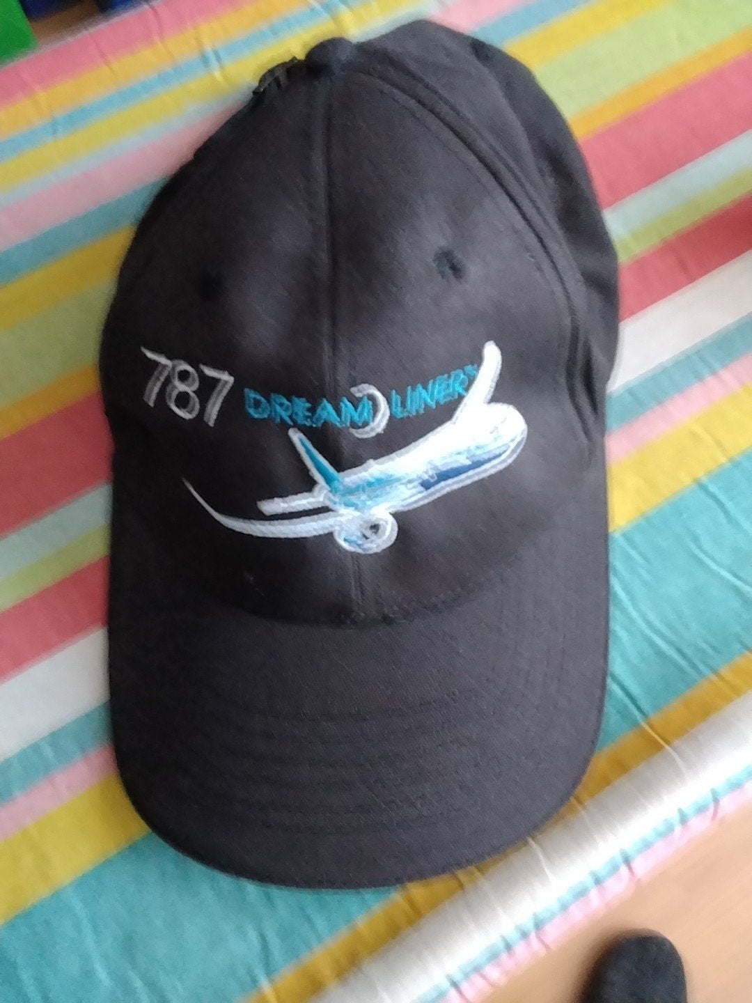 Boeing 787 Dreamliner pet - Zwart, 100% katoen, Boeing, One size fits all, Ophalen of Verzenden, Pet