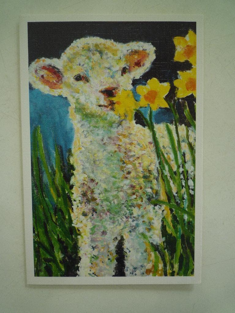 Lam lammetje schaap narcis narcissen bloemen, Ophalen of Verzenden, Voor 1920, Vogel