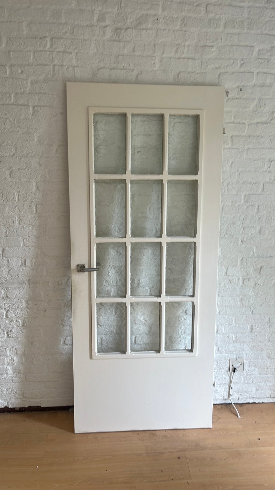 Oude deur met glas - Bijna Gratis, Doe-het-zelf en Verbouw, Deuren en Horren, Ophalen, Gebruikt, 80 tot 100 cm, Binnendeur