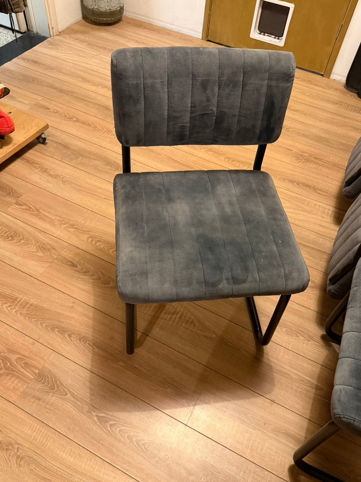 8 eetkamerstoelen, Ophalen, Blauw, Zo goed als nieuw, Metaal