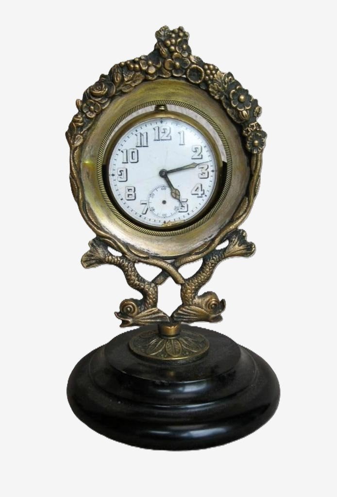 zeer oude antieke porte-montre met bloemgironde., Ophalen