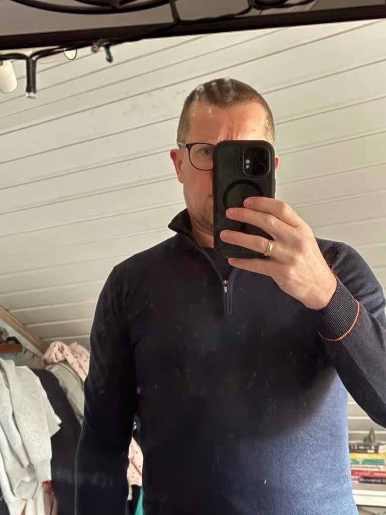 Joe Merino Zip True Navy maat M, Kleding | Heren, Truien en Vesten, Ophalen of Verzenden, Zo goed als nieuw, Maat 48/50 (M), Blauw