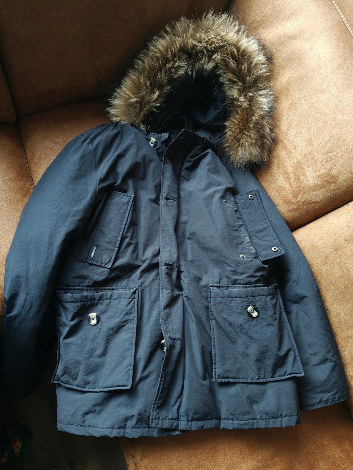 Airforce 4 Pocket Classic Parka - Maat L - Echt Bont, Maat 52/54 (L), Zwart, Ophalen of Verzenden, Airforce