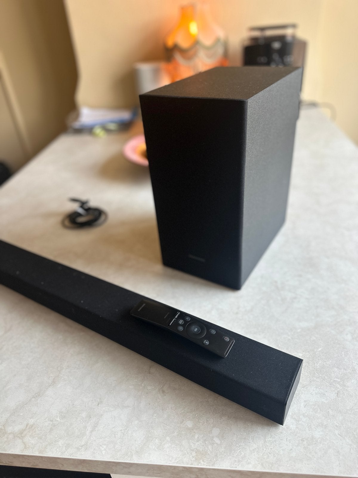 Samsung Soundbar met subwoofer, Ophalen, Bluetooth, Zo goed als nieuw