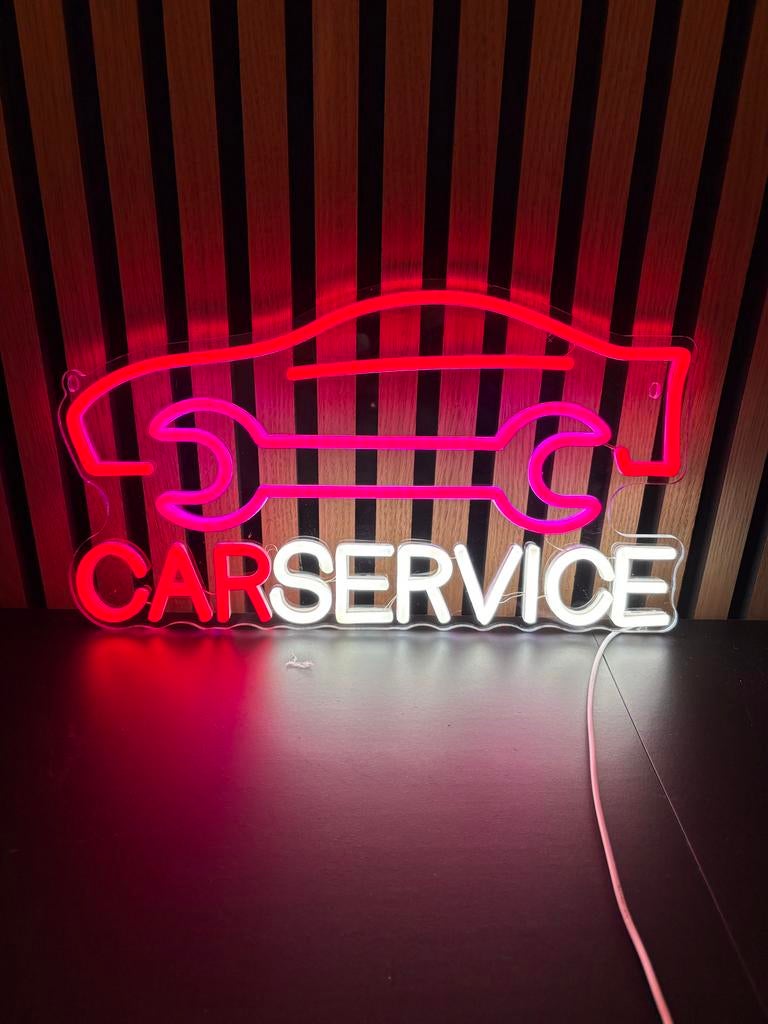 LED neon lichtbak Car Service, Verzenden, Zo goed als nieuw, Lichtbak of (neon) lamp