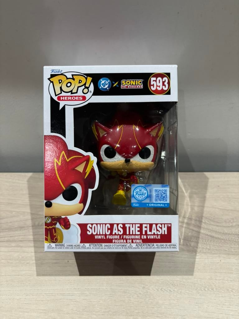 Sonic as The Flash #593 Funko Pop! Justice League x Sonic, Funko Europe, Ophalen of Verzenden, Zo goed als nieuw, 4th floor, 1 Queen Caroline St, London W6 9YN, Verenigd Koninkrijk
