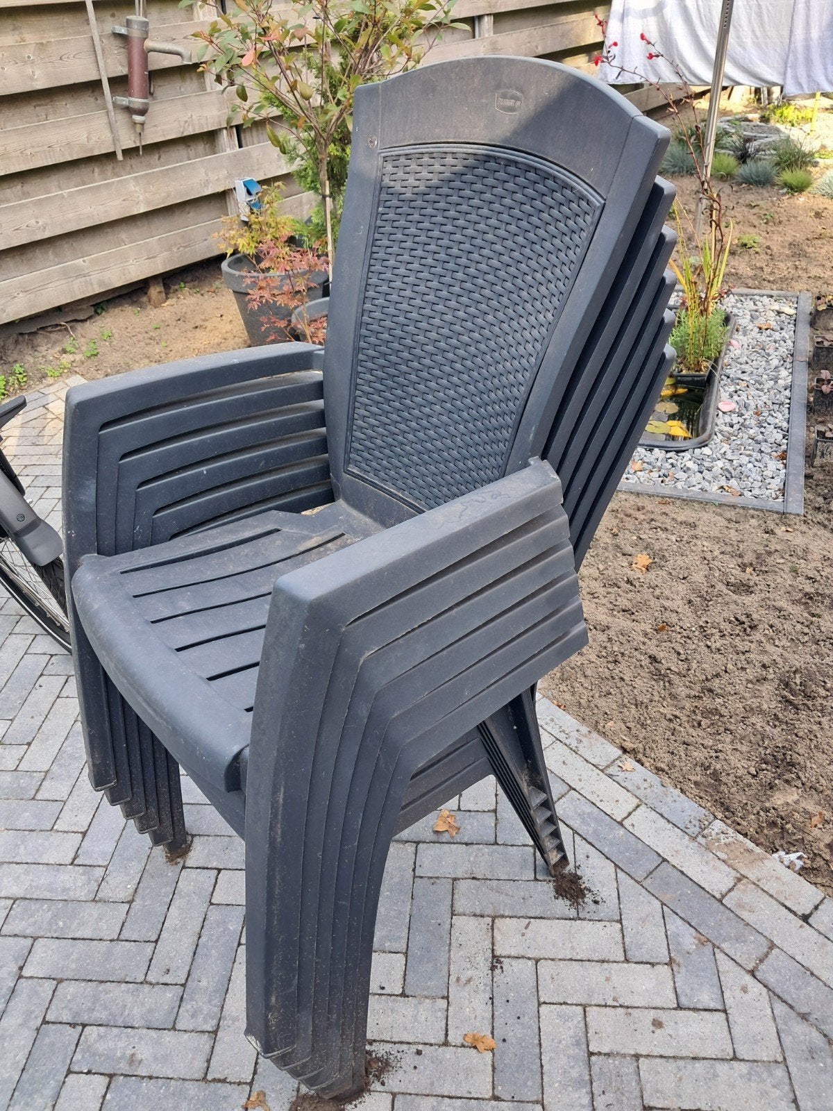 6 tuinstoelen, Tuin en Terras, Ophalen of Verzenden, Gebruikt, Kunststof