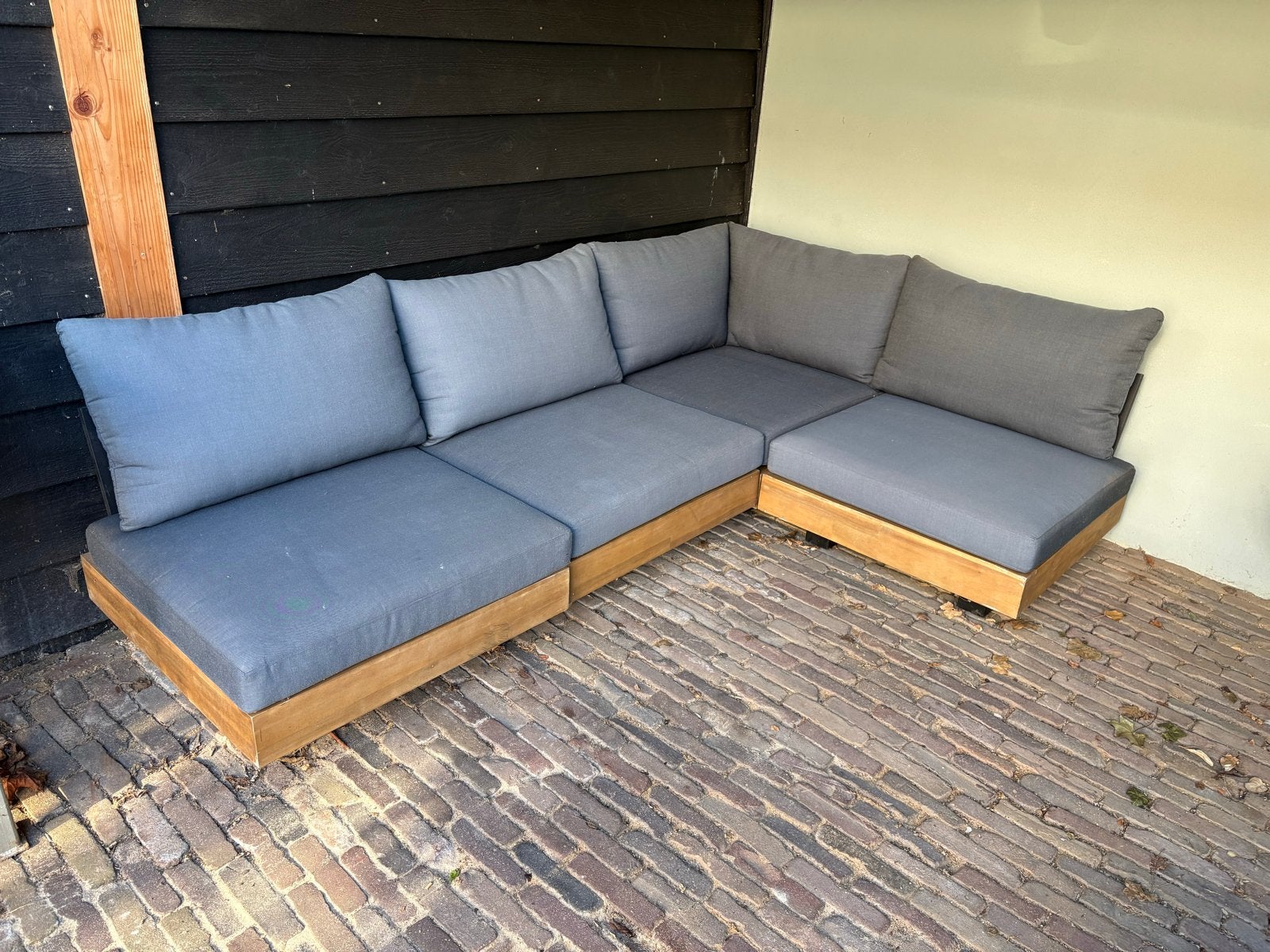 Houten Bank van Karwei Loek light teak hout, Ophalen, Hocker, Teakhout, Zo goed als nieuw