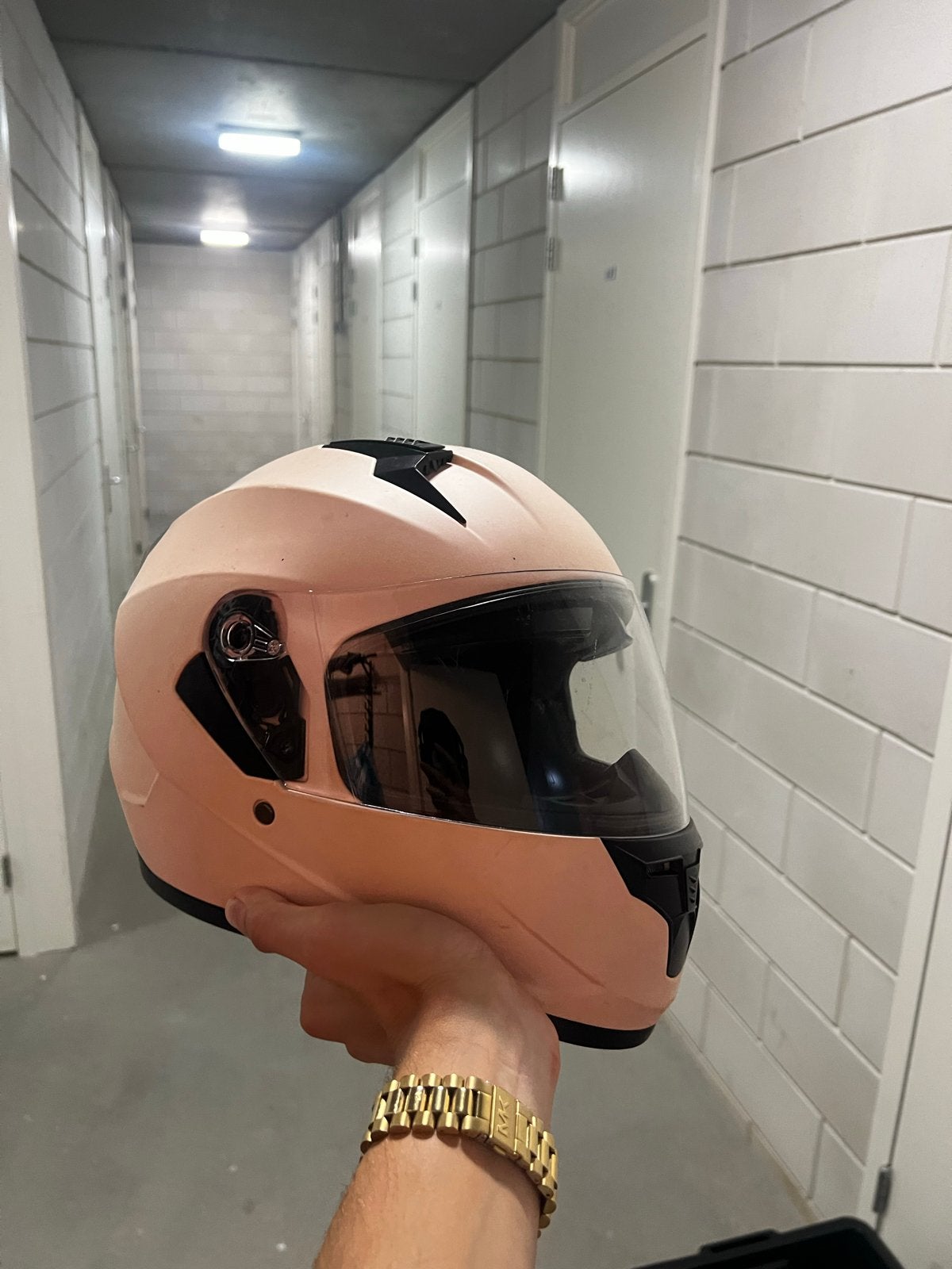 Roze Vinz Integraal scooter motor helm Maat M (57-58), M, Integraalhelm, Dames, Tweedehands