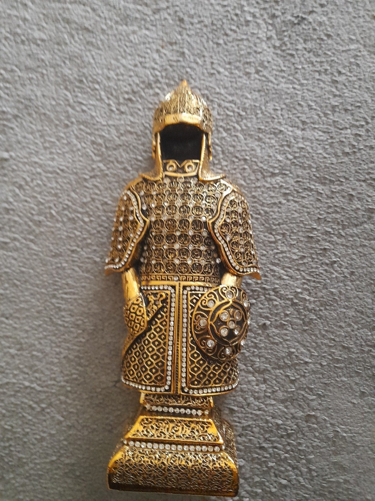Decoratieve Gouden Ridder Buste met Kristallen, Ophalen of Verzenden