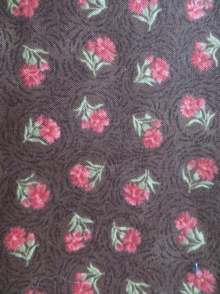 stof/patchwork/katoen/bruin/roosjes/quilts/moda fabrics, Hobby en Vrije tijd, Stoffen en Lappen, Bruin, Nieuw, Ophalen of Verzenden