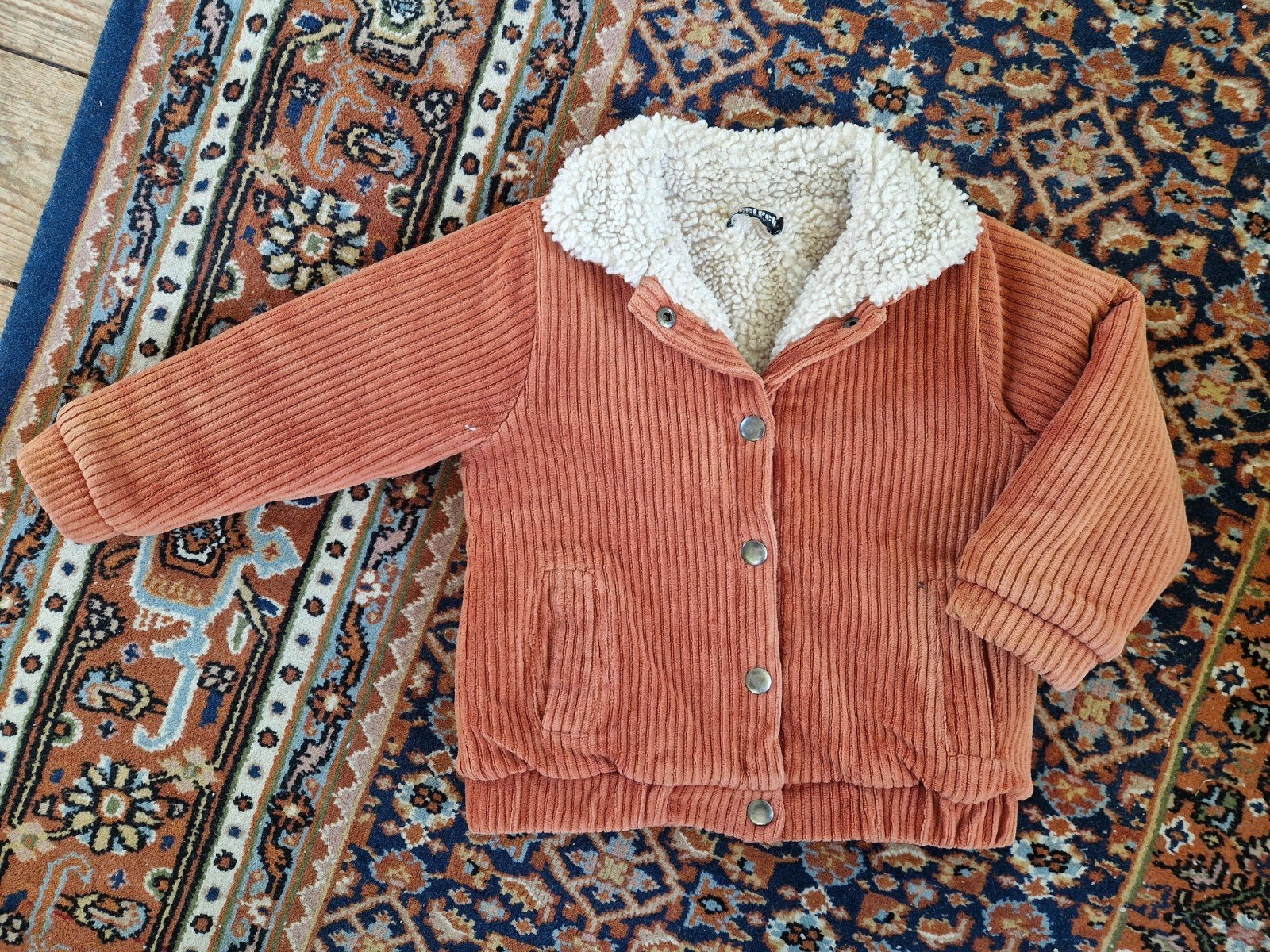 Prénatal warme jas koperkleurig corduroy gevoerd - maat 98, Prénatal, Jongen of Meisje, Ophalen of Verzenden, Zo goed als nieuw