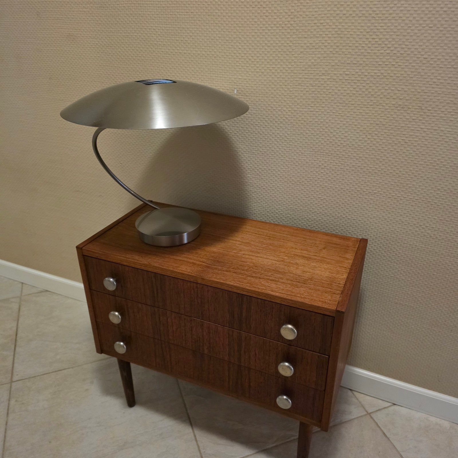 Estiluz T-7019 Design Tafellamp Leonardo Marelli RVS, Ophalen of Verzenden, Gebruikt, Minder dan 45 cm