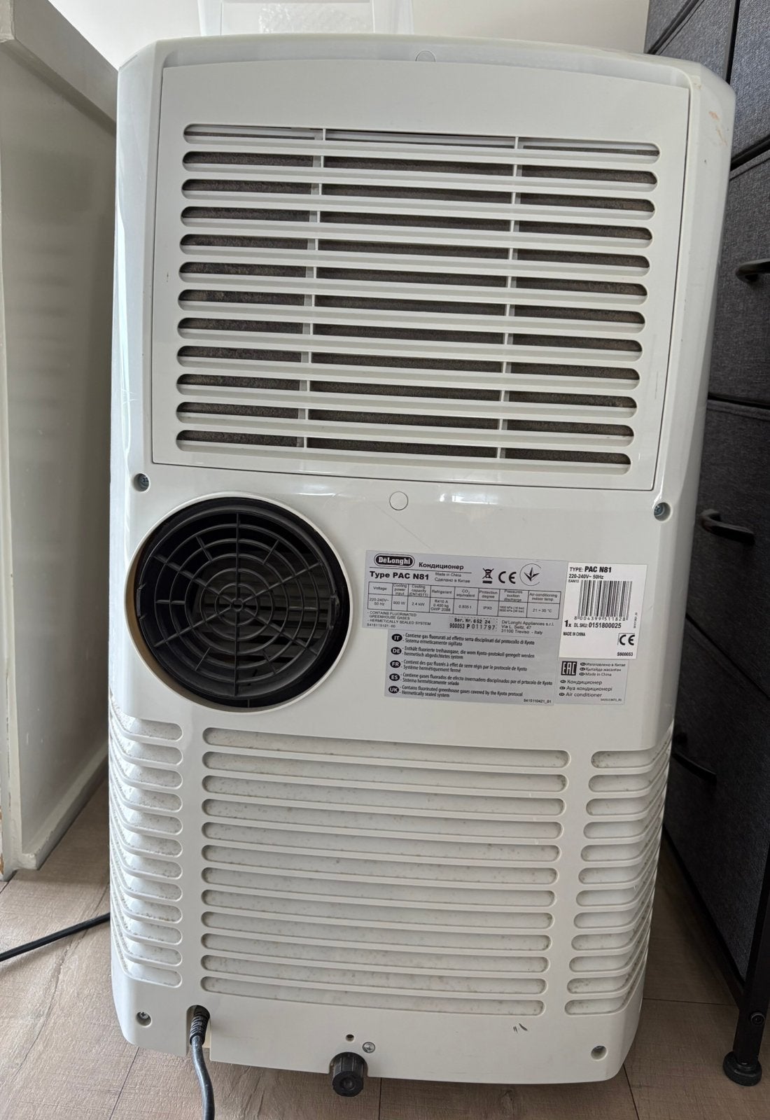 DeLonghi Pinguino mobiele airco PAC N81, Ophalen, 3 snelheden of meer, Zo goed als nieuw, Mobiele airco